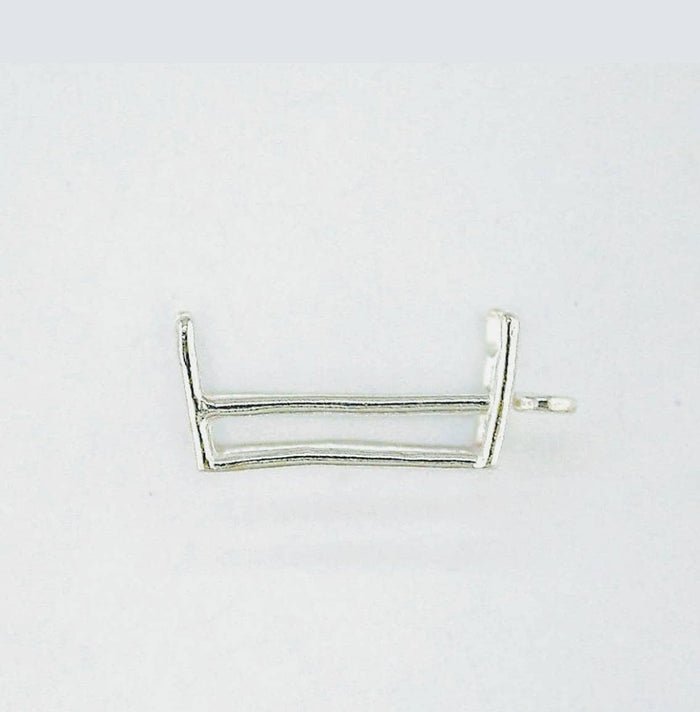 Solid Sterling Silver or 14k Gold 7x5-20x18mm Emerald Shape Cast Wire Dangle Pendant Setting, Made in USA 166-027/146-027