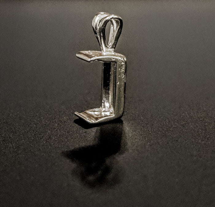 Solid Sterling Silver or 14kt Gold 10mm-24mm Extra Deep Tourmaline Cut Pendant Setting, New, Made in USA 161-350/141-350