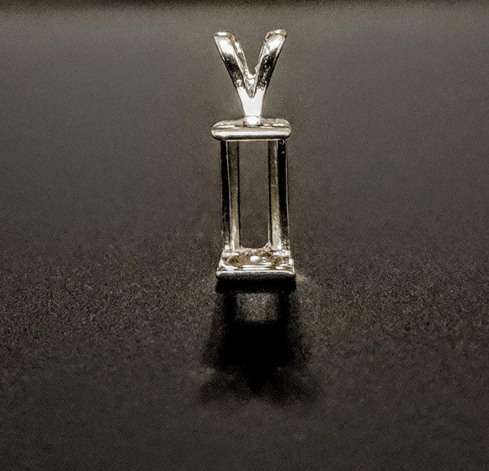 Solid Sterling Silver or 14kt Gold 10mm-24mm Extra Deep Tourmaline Cut Pendant Setting, New, Made in USA 161-350/141-350