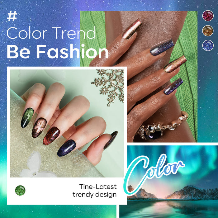 Stardust Symphony - 7Pcs 4 Colors Cat-eye Gel Nail Polish Kit (Limited Edition) Gel Polish Kit MODELONES #