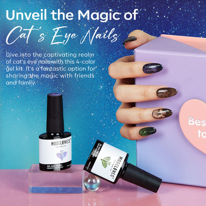 Stardust Symphony - 7Pcs 4 Colors Cat-eye Gel Nail Polish Kit (Limited Edition) Gel Polish Kit MODELONES #