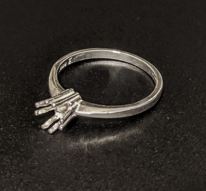Sterling Silver or 14kt Gold 5-12mm Square 8 Prong Pre-Notched Blank Ring Size 7 shank setting 163-845/143-845