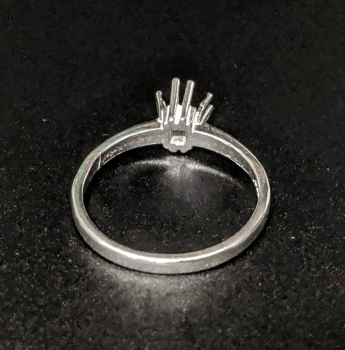 Sterling Silver or 14kt Gold 5-12mm Square 8 Prong Pre-Notched Blank Ring Size 7 shank setting 163-845/143-845
