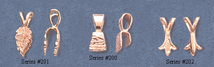 Sterling Silver or 14kt White or Yellow Gold 3 Different Style Bail For Gluing on to Carvings or Slabs (Fits 3mm chain) 149-200/201/202