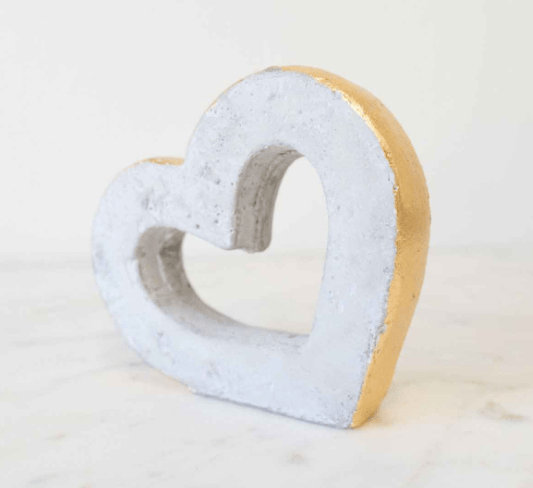 Stockholm Heart Decor Gray/Gold 5"