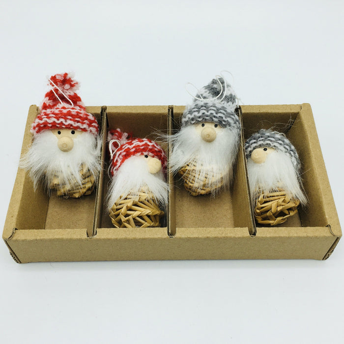 Straw gnome ornaments - Box of 4