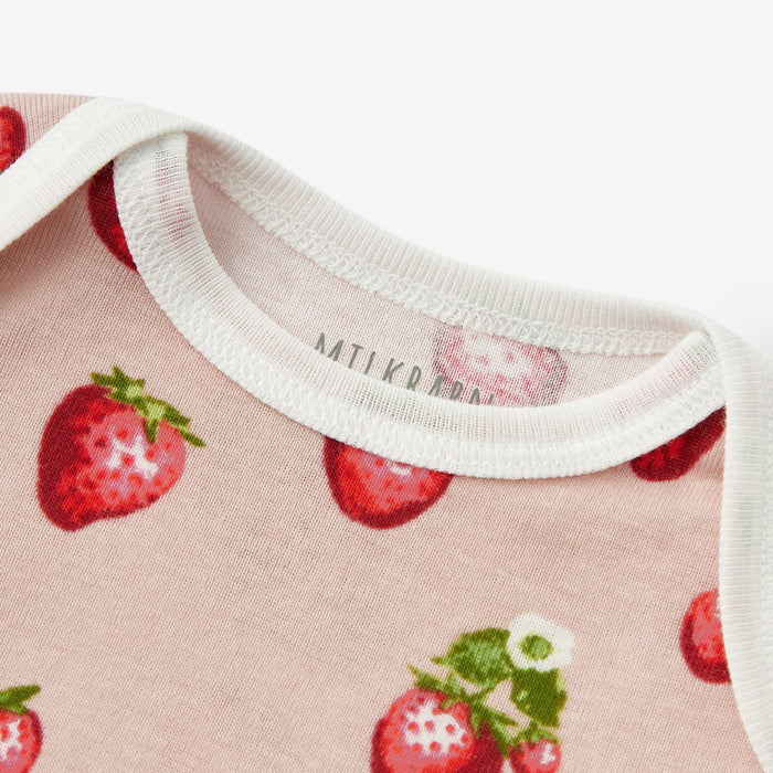 Strawberry Organic Cotton Newborn Gown & Hat Set - Babies in Bloom