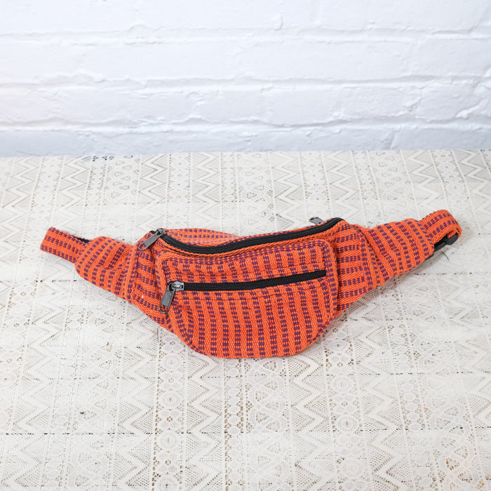 Stripey Cotton Unisex Fanny Pack