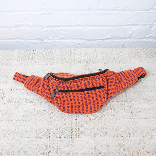 Stripey Cotton Unisex Fanny Pack