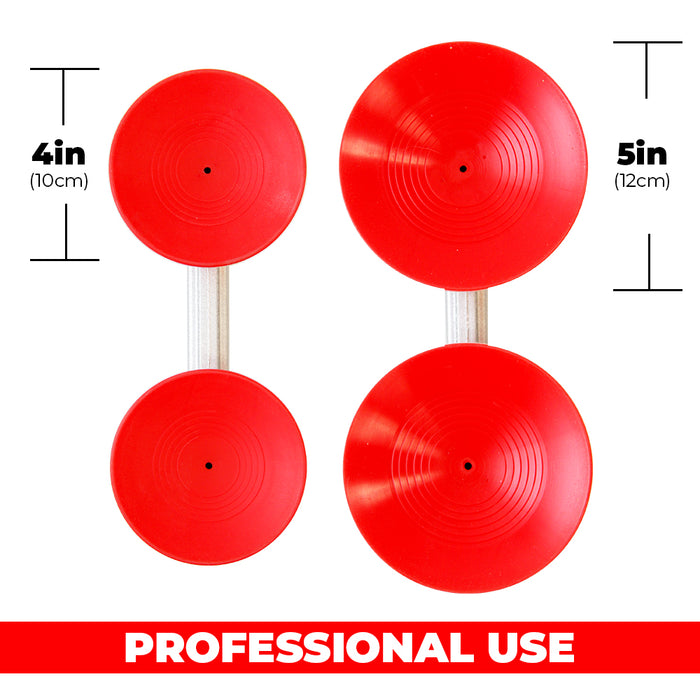 Suction Cup Lifter Red Silicone Double With Metal Handle