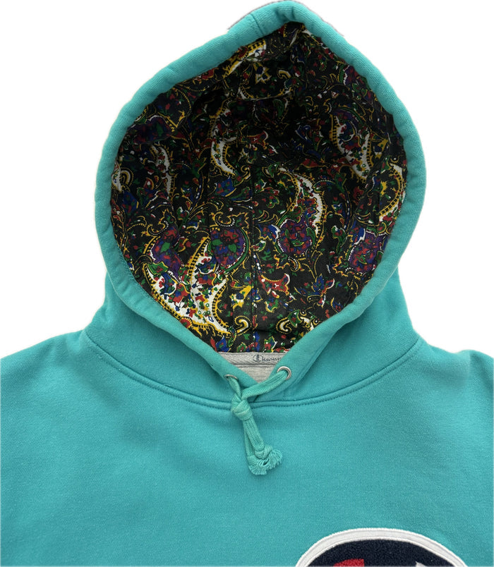 Supreme Champion Paisley Hooded Sweatshirt Teal (WORN)