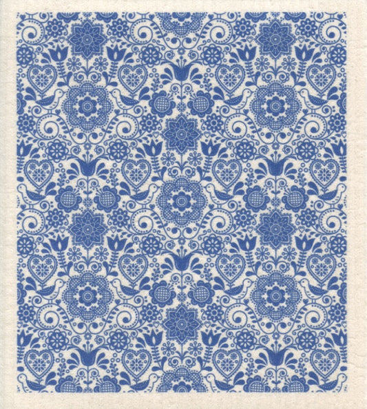 Swedish Dishcloth - Folk Art Flowers