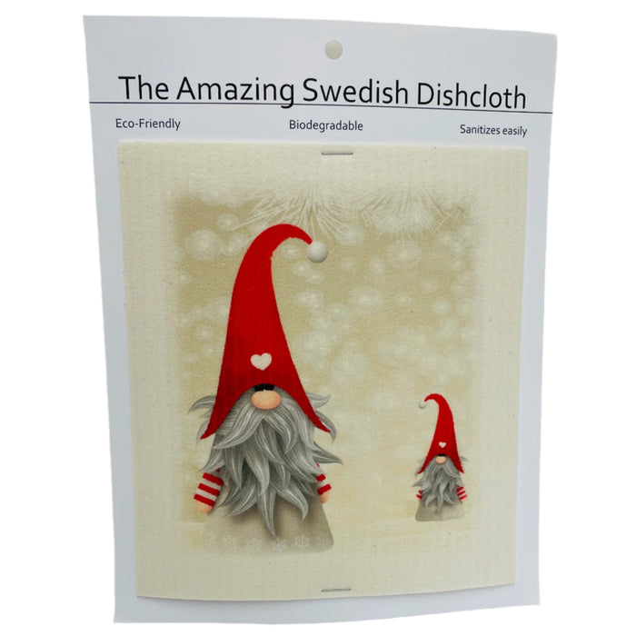 Swedish Dishcloth - Two Gnomes in the Snow