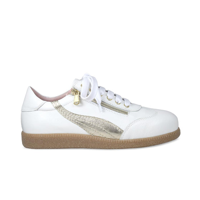 Swirl: White Leather & Gold Shoes Sole Bliss