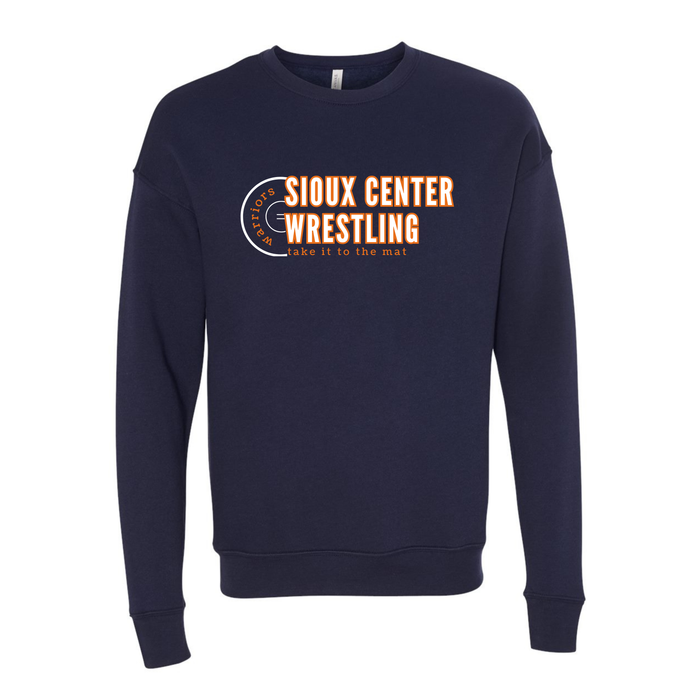 TAKE IT TO THE MAT WRESTLING NAVY BELLA CANVAS DROP SHOULDER CREW SWEATSHIRT