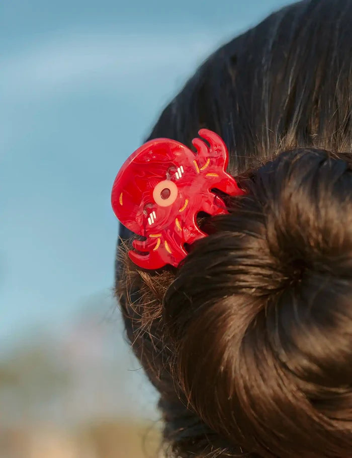 Takoyaki red octopus small hair clip