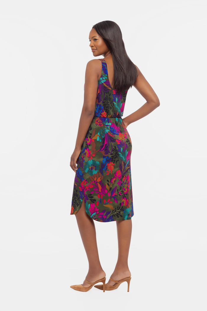 Side view of Tali shaping dress in Samba Selva