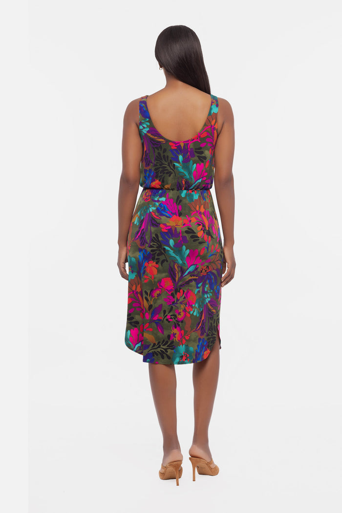 Back of Tali shaping dress in Samba Selva