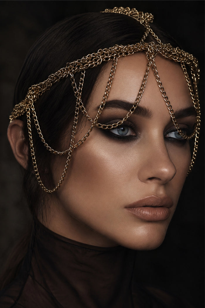 Tarah gold chain headpiece