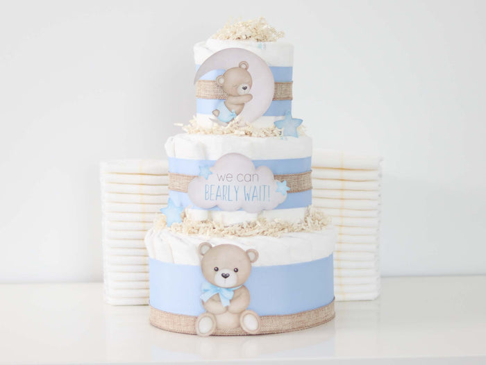 Teddy Bear Diaper Cake Collection - Blue - Lil Cactus