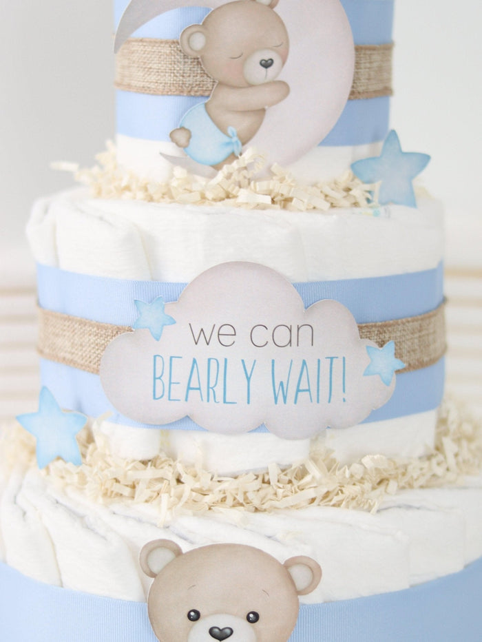 Teddy Bear Diaper Cake Collection - Blue - Lil Cactus