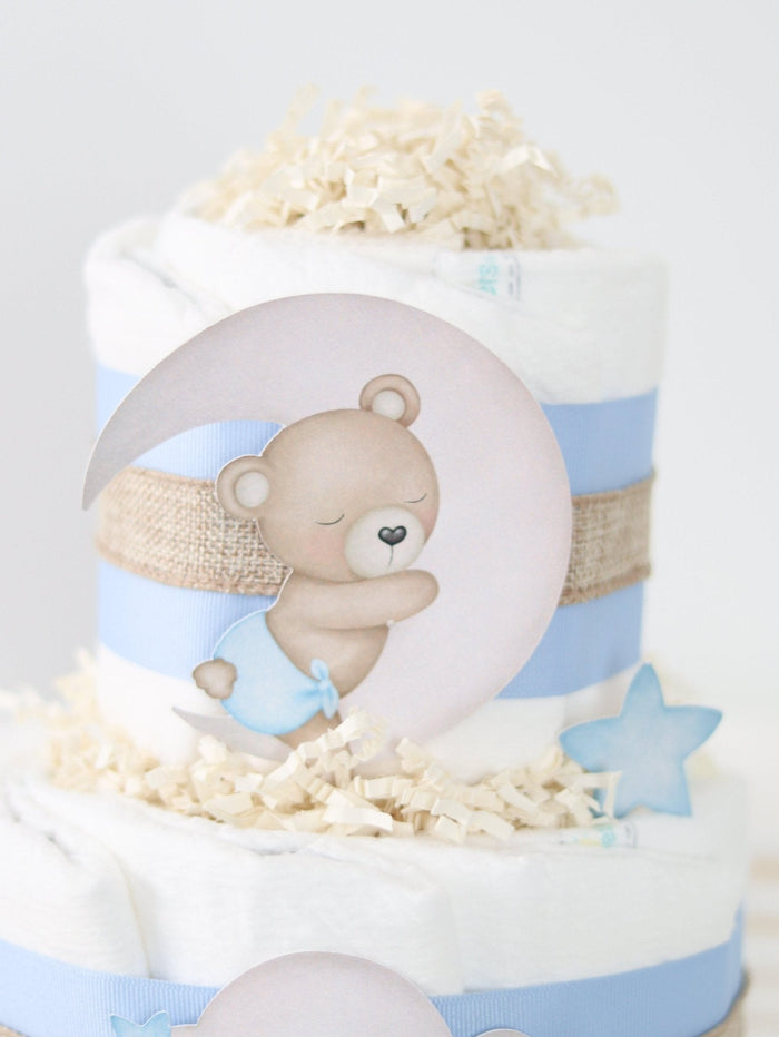 Teddy Bear Diaper Cake Collection - Blue - Lil Cactus
