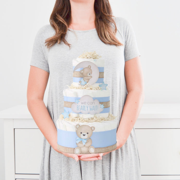 Teddy Bear Diaper Cake Collection - Blue - Lil Cactus