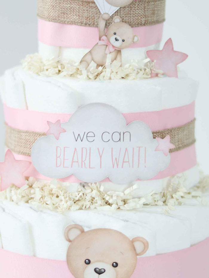 Teddy Bear Diaper Cake Collection - Pink - Lil Cactus