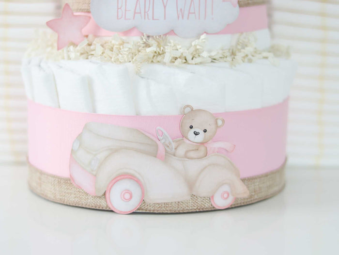 Teddy Bear Diaper Cake Collection - Pink - Lil Cactus