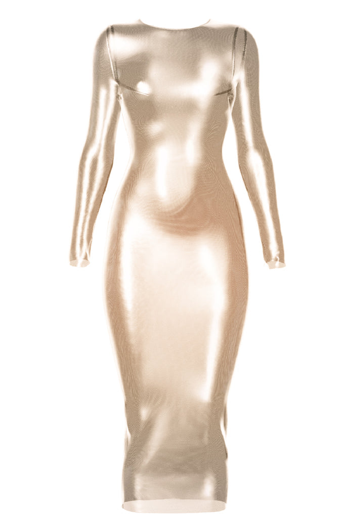 Tefia gold long dress