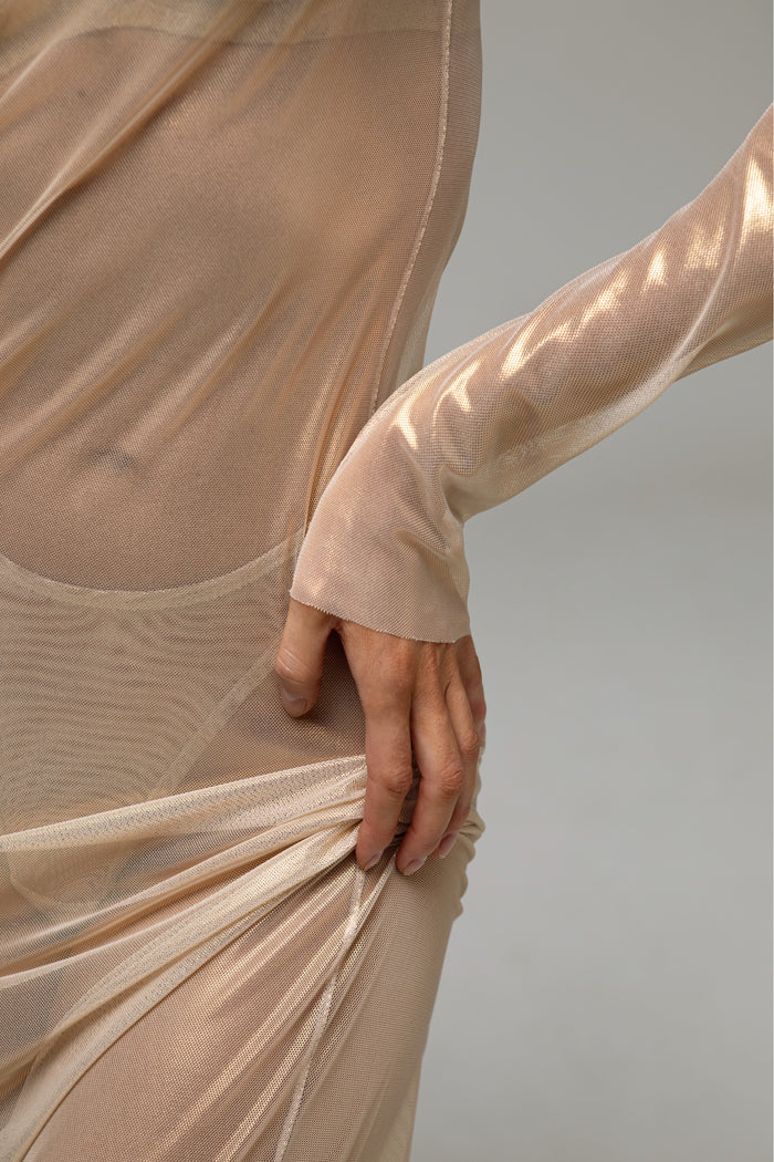 Tefia gold long dress