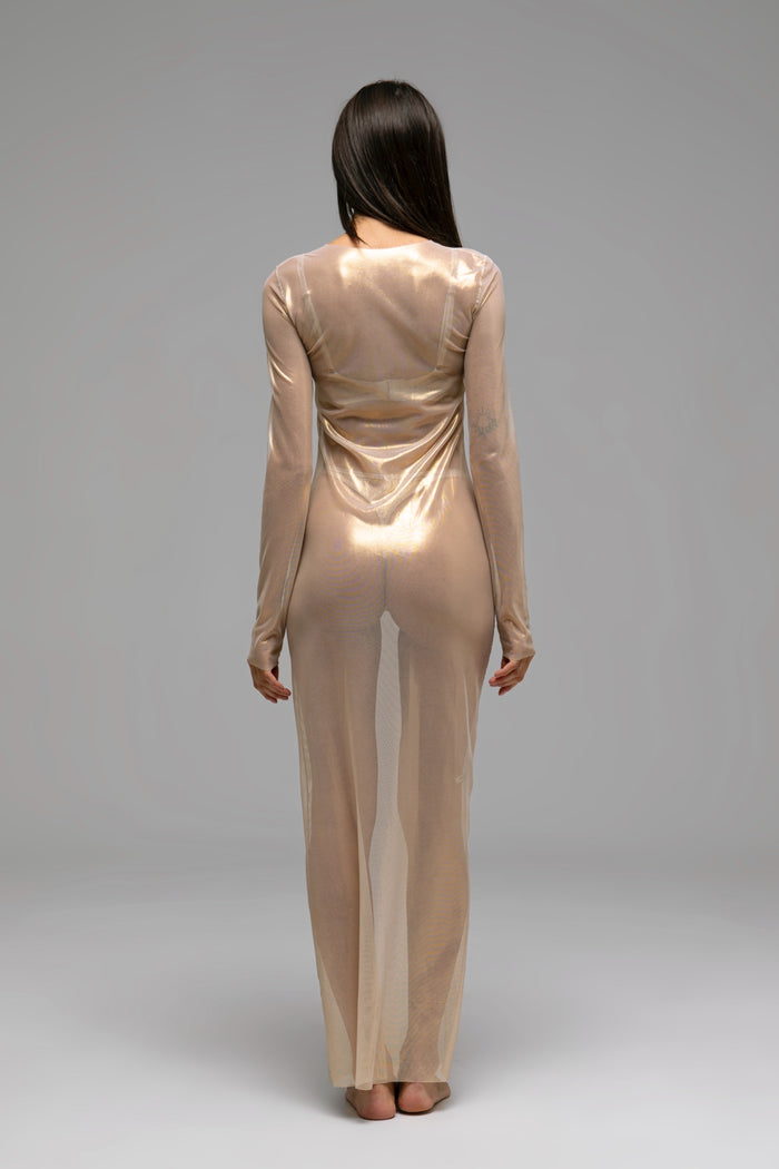 Tefia gold long dress