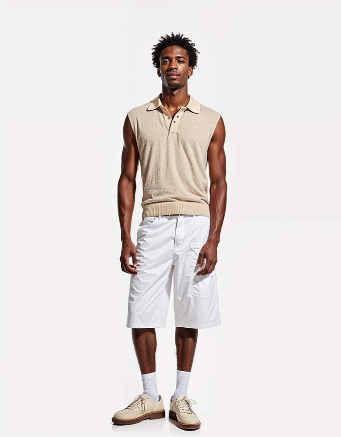 Textured T-Shirt with Buttons