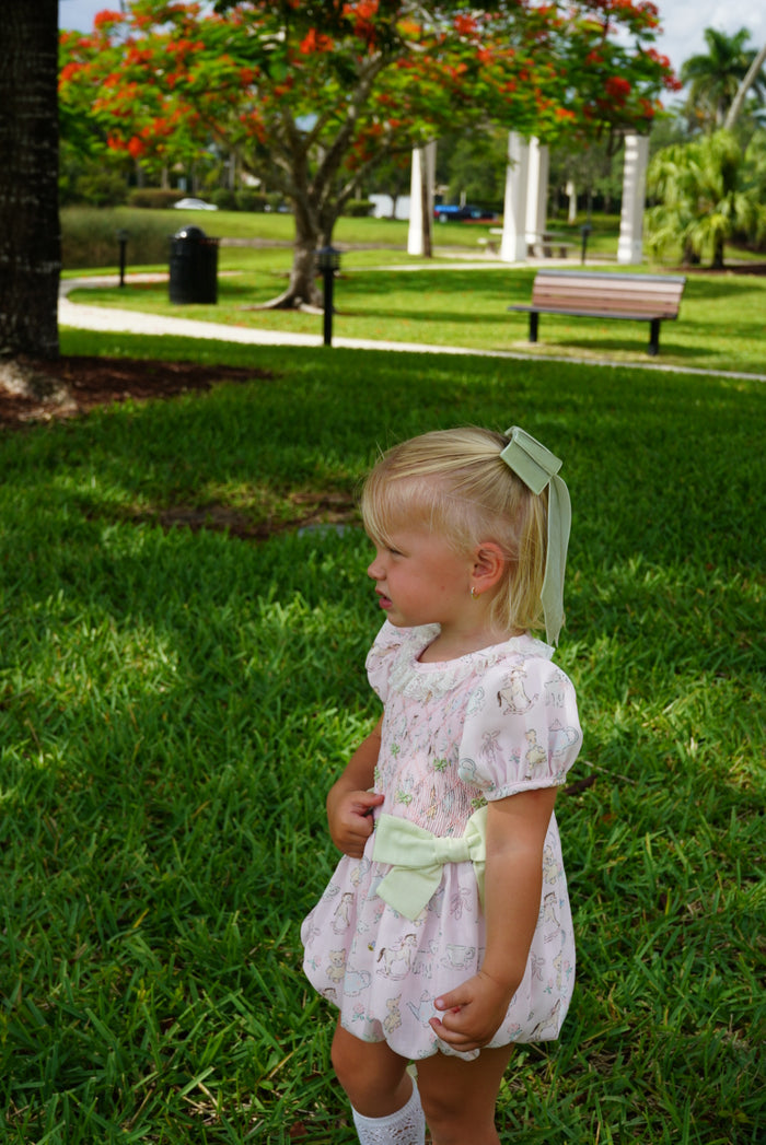 Thank Heaven for Little Girls Handsmocked Romper