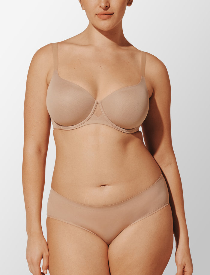Thermoregulating TempSync™ T-Shirt Bra, Taupe - Thirdlove - 37.5® Nylon/Nylon/Spandex,modelH