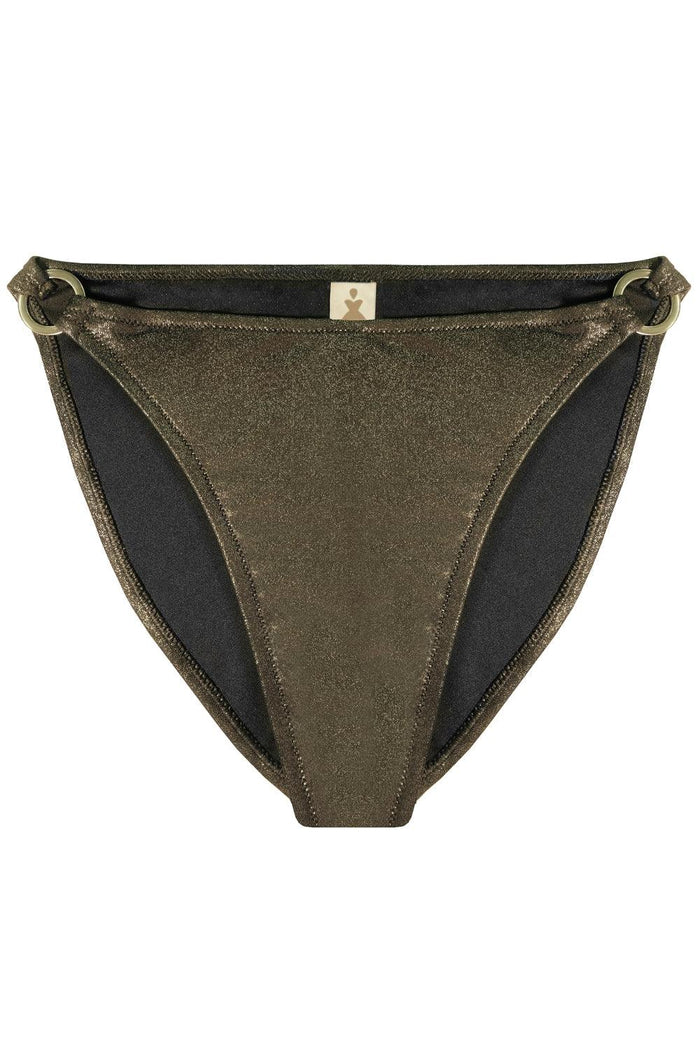 Titaniya Gold Black high waisted bikini bottom - Bikini bottom by yesUndress. Shop on yesUndress