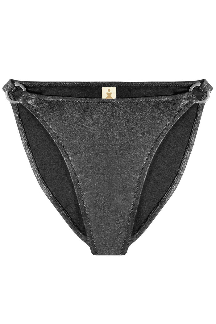 Titaniya Silver Black high waisted bikini bottom - One Piece swimsuit by yesUndress. Shop on yesUndress