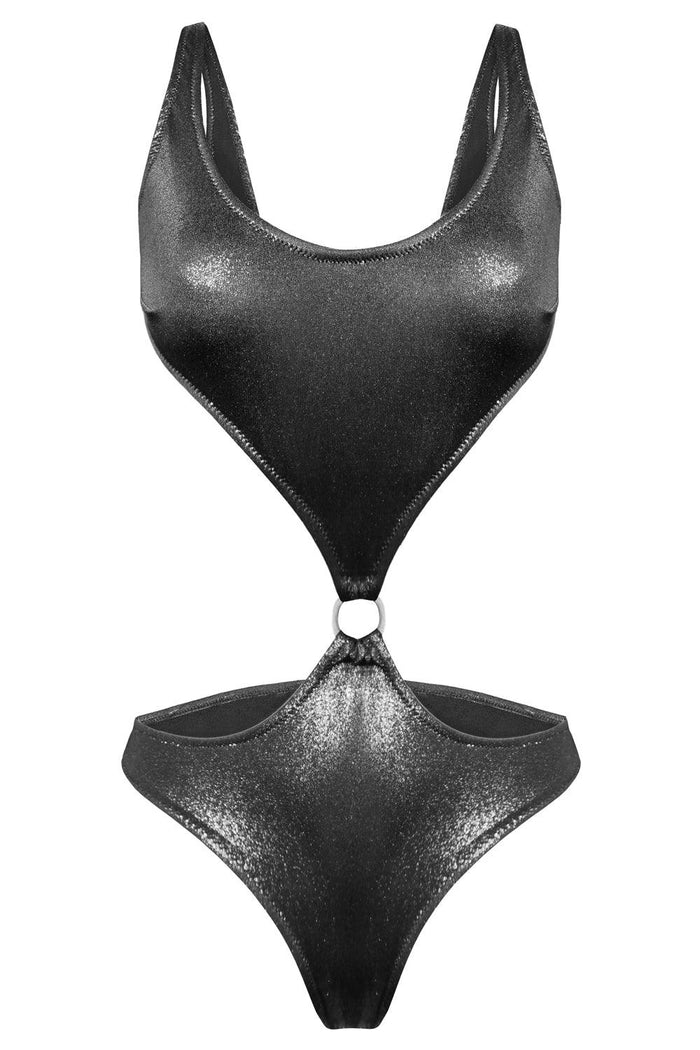 Titaniya Silver Black tank swimsuit - One Piece swimsuit by yesUndress. Shop on yesUndress