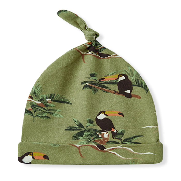 Toucan Cotton Stretch Newborn Gown & Hat Set