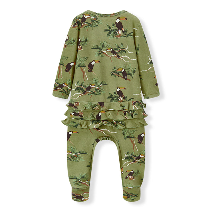 Toucan Cotton Stretch Ruffle Footed Romper - Babies in Bloom