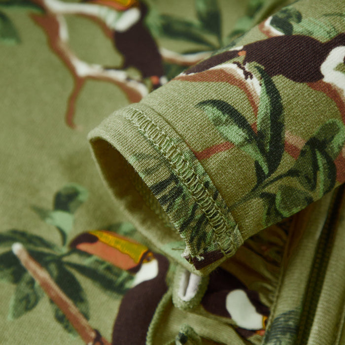 Toucan Cotton Stretch Ruffle Footed Romper - Babies in Bloom