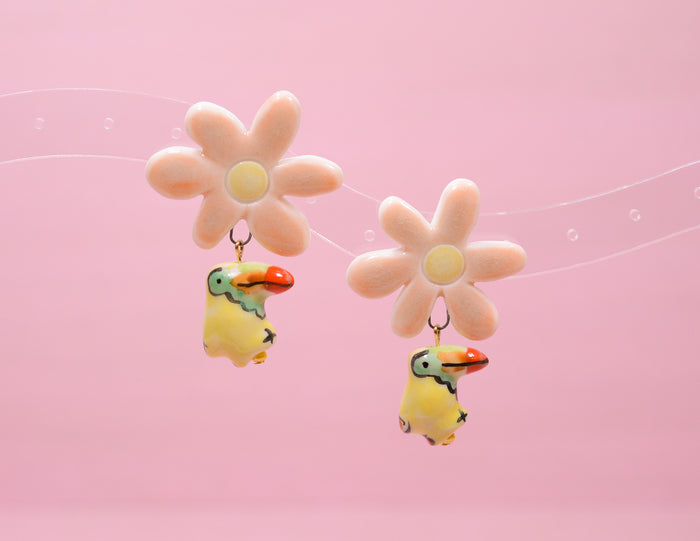 Toucan Daisy Earrings