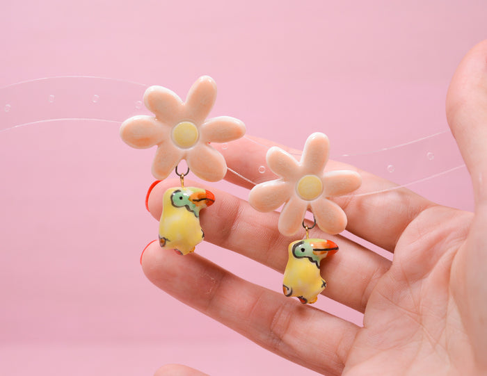 Toucan Daisy Earrings