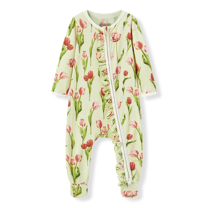 Tulip Luxe Stretch Ruffle Footed Romper - Babies in Bloom