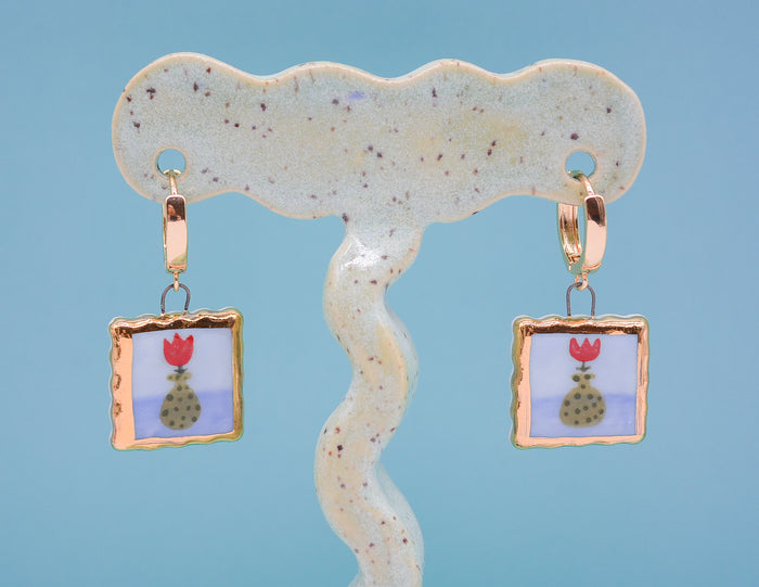 Tulip Portrait Earrings