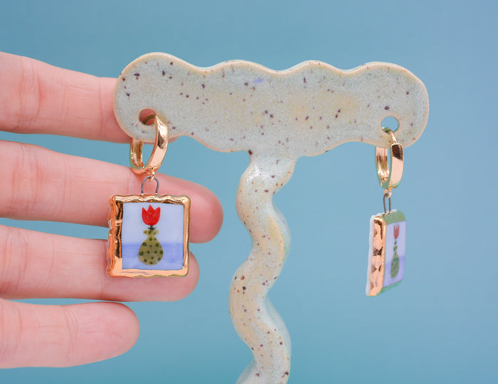 Tulip Portrait Earrings