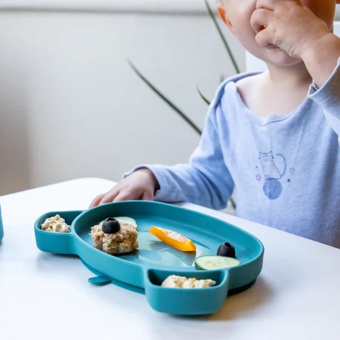 TUM TUM Silicone Weaning Bowl & Spoon Set Boris Bear - Blue - ebebek - Black Friday