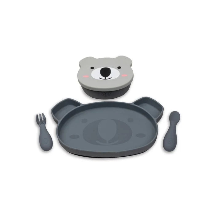 TUM TUM Silicone Weaning Bowl & Spoon Set Kev Koala - Grey - ebebek - Black Friday