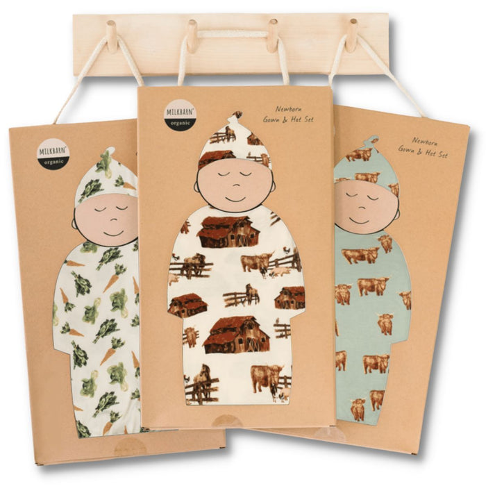 Tutu Elephant Bamboo Newborn Gown & Hat Set - Babies in Bloom