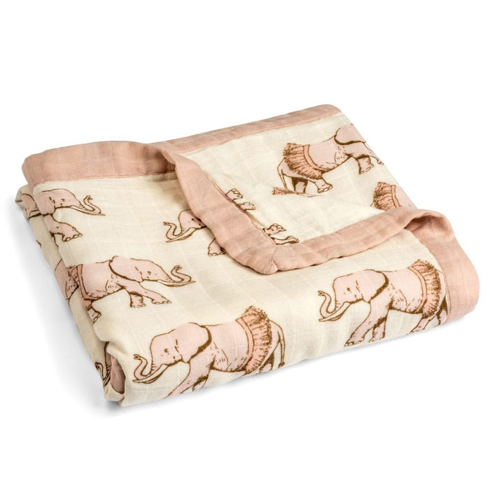 Tutu Elephant Big Lovey Three-Layer Muslin Blanket - Babies in Bloom